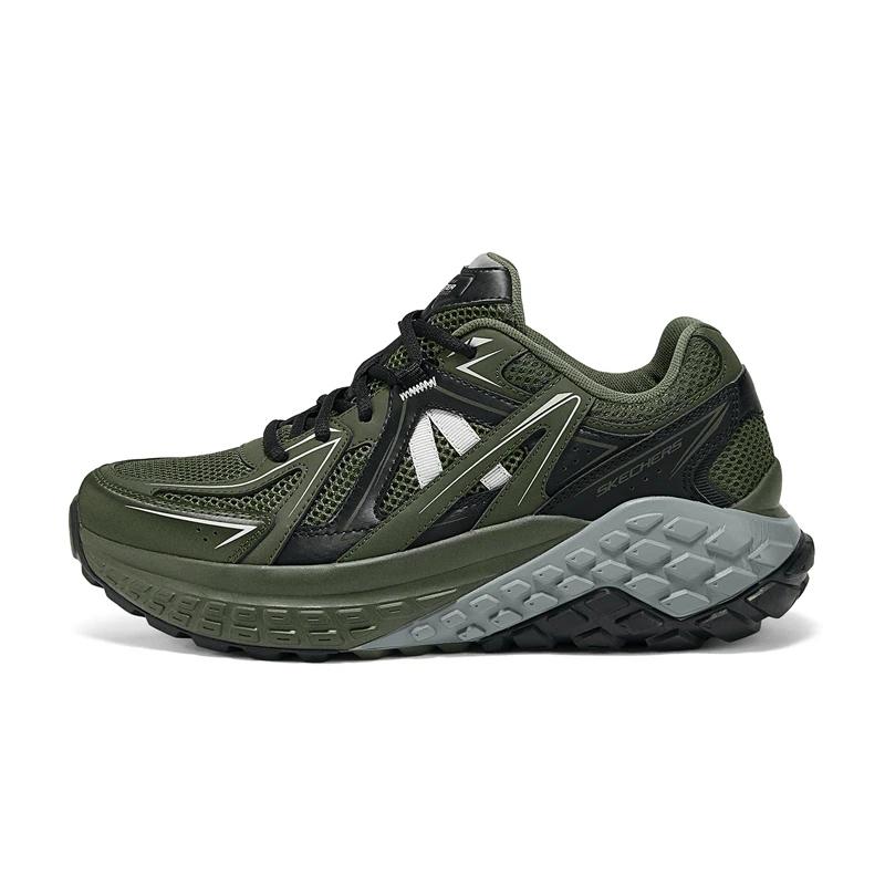 

Skecher men's shoes 2025 new thick sole cushioned sports shoes anti-slip wear light casual shoes 232742-OLBK