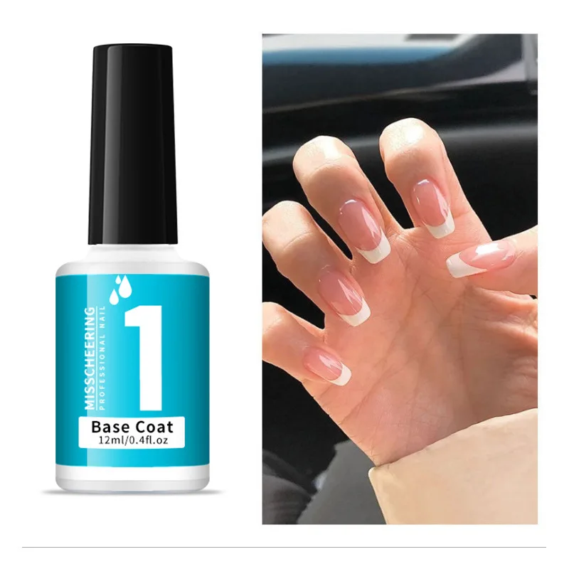 12ml transparenter Top Base Coat Aktivator Gel politur UV-Versiegelung lang anhaltender Nail Art Lack zum Eintauchen von Pulver