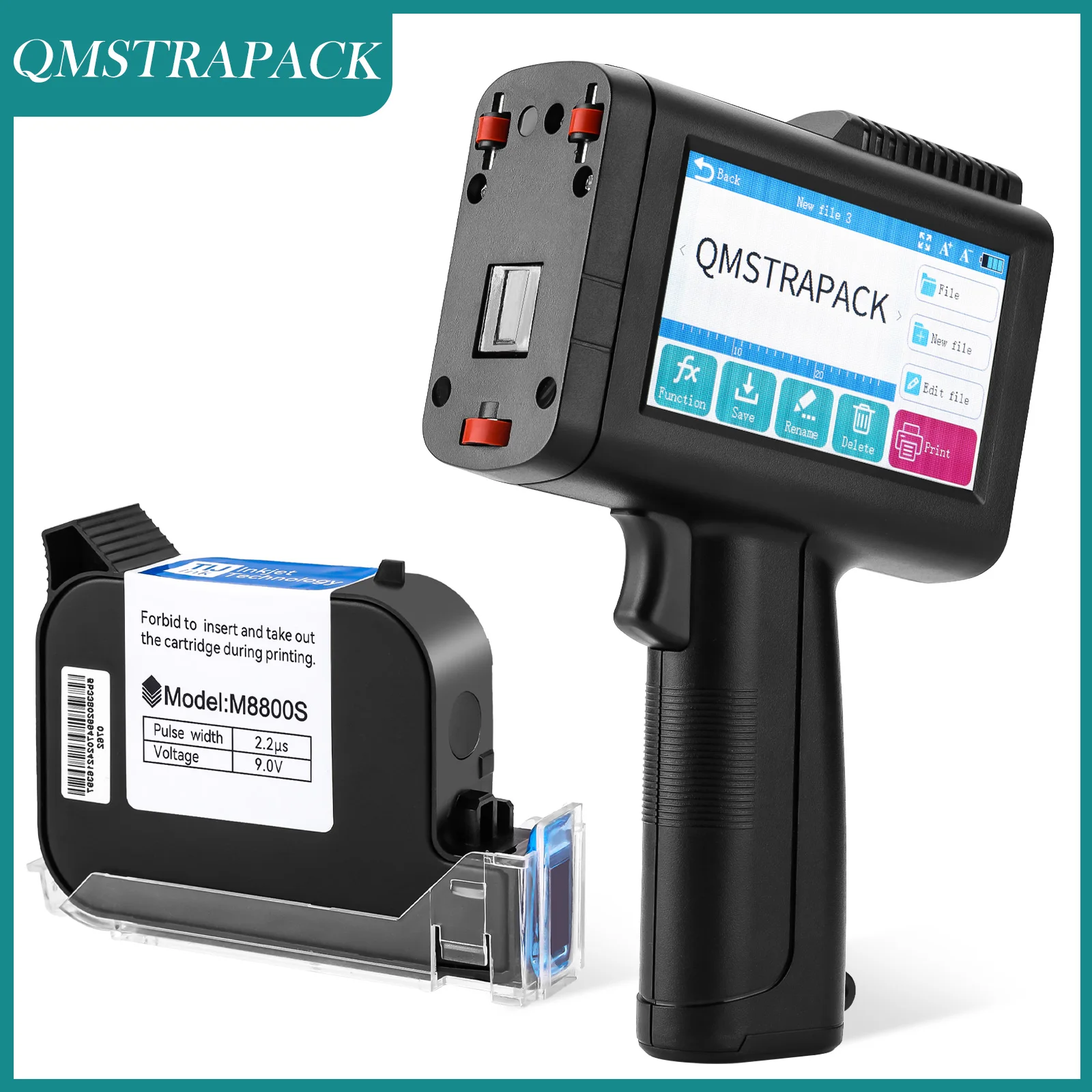 휴대용 잉크젯 프린터 건, 빠른 건조 잉크 포함, 텍스트 QR 바코드 배치 번호, 로고 날짜 라벨 프린터, 비암호화, 12.7mm 