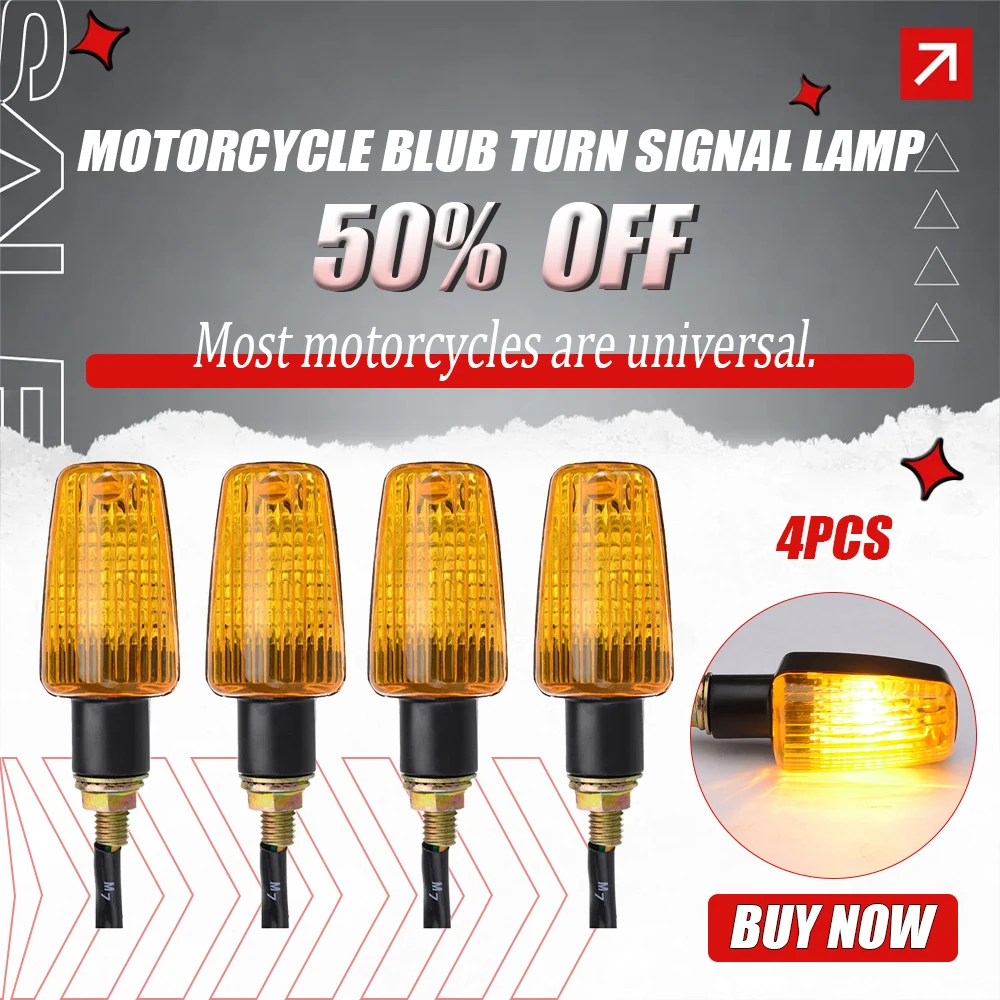 

4Pcs/set 12V Motorcycle Turning Indicators Light Blub Turn Signal Lamp Blinkers Signal Amber Bike Motorcycle Accessories