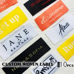 Custom Garment Woven Labels, Washable Polyester Tags, Customized for Clothing, Personalized with Your Logo, 23052801