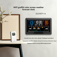 (Limited Offer) Tuya WIFI Smart Weather Station Temperature Humidity Meter Weather Forecast Indoor Outdoor Weather Alarm Clock E