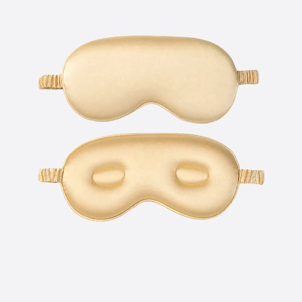 Zero Pressure 3D Contoured Sleep Mask Faux Silk Light Blocking Blackout Eye Cover Soft Breathable Eye Mask