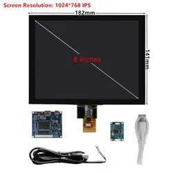 Schermo LCD da 8 pollici HJ080IA-01E IPS scheda di controllo del Driver Touchscreen Monitor compatibile con HDMI per Raspberry Pi PC TV Box