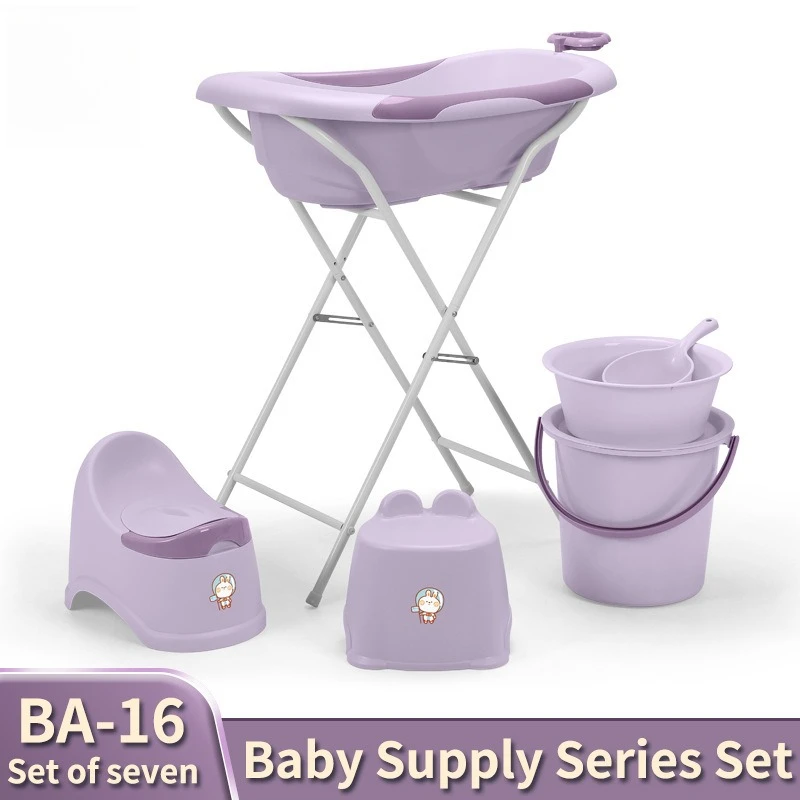 

Children's Bathtub Set Suitable for Newborns To Sit or Lie Down and Avoid Bending Over Baby Bath