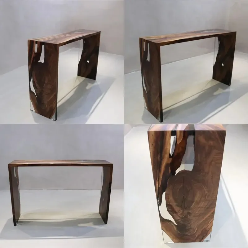 Black Walnut Modern Solid Wood Narrow Coffee Table Living Room TV Tray Side Table Minimalist Design Durable Furniture