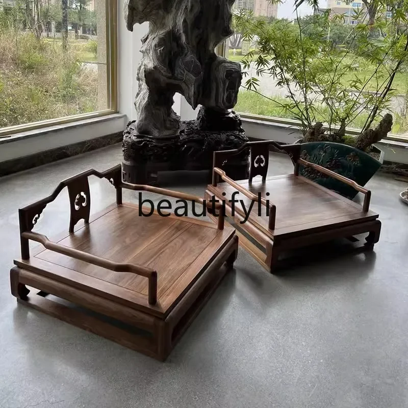 

SS Solid wood armchair single chair cross-legged meditation stool Zen meditation furniture