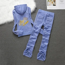 Women's Velvet Tracksuit Outfits Sequins Sweatshirts and Sweatpants 2 Piece Sets Casual Sports Suit Jogger Workout Clothing