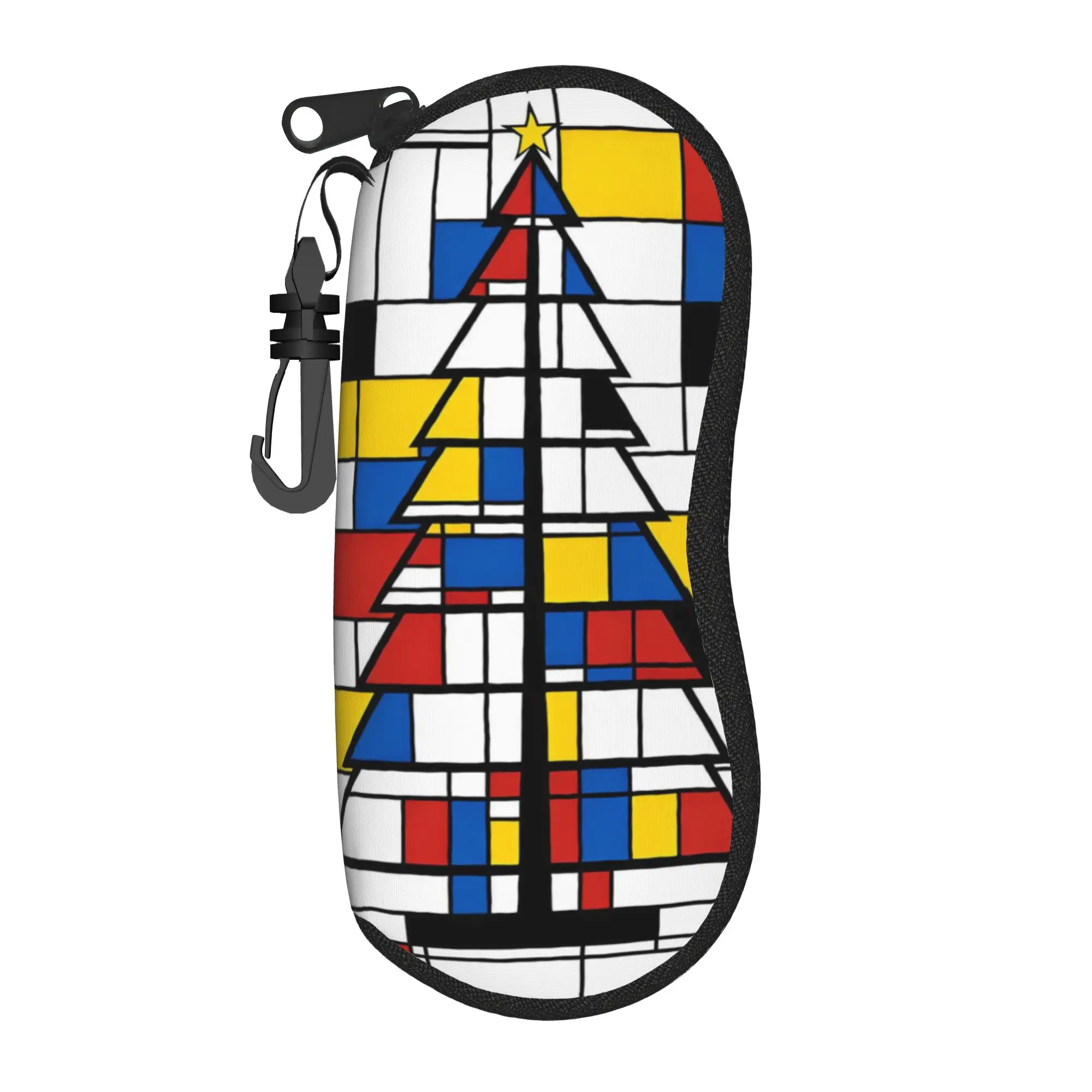 Harajuku Cartoon Glasses Case  Piet Mondrian De Stijl Accessories  Zipper  Sunglasses Box Ins Style Eyewear Container