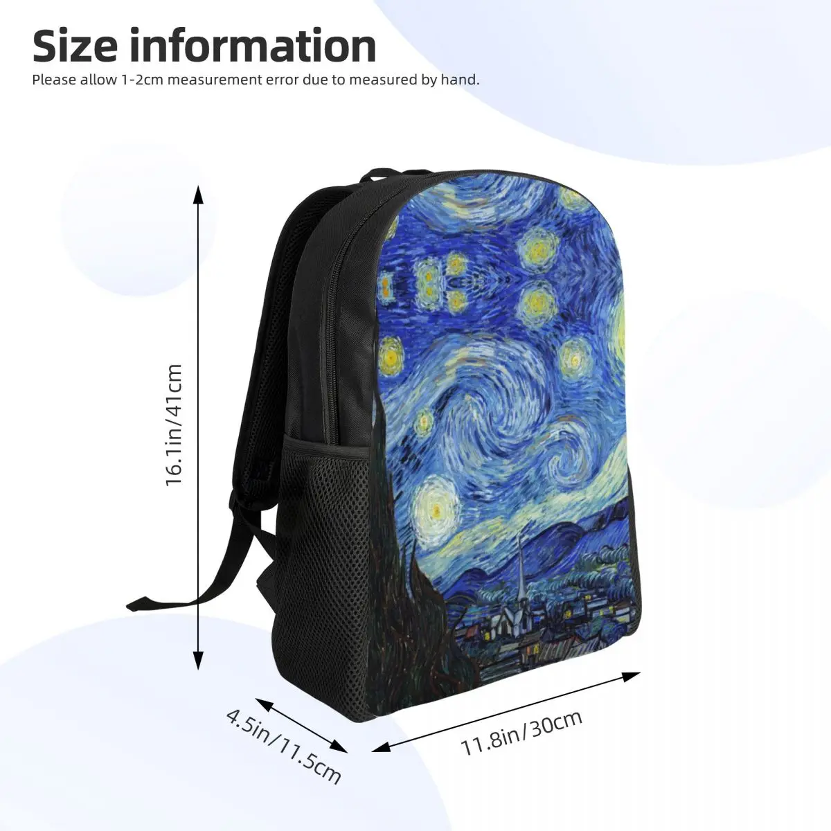 Mochila de viaje de Noche Estrellada para hombre y mujer, morral personalizado de Vincent Van Gogh, bolsa de libros para ordenador escolar, pintura artística, bolsas de día para estudiantes universitarios