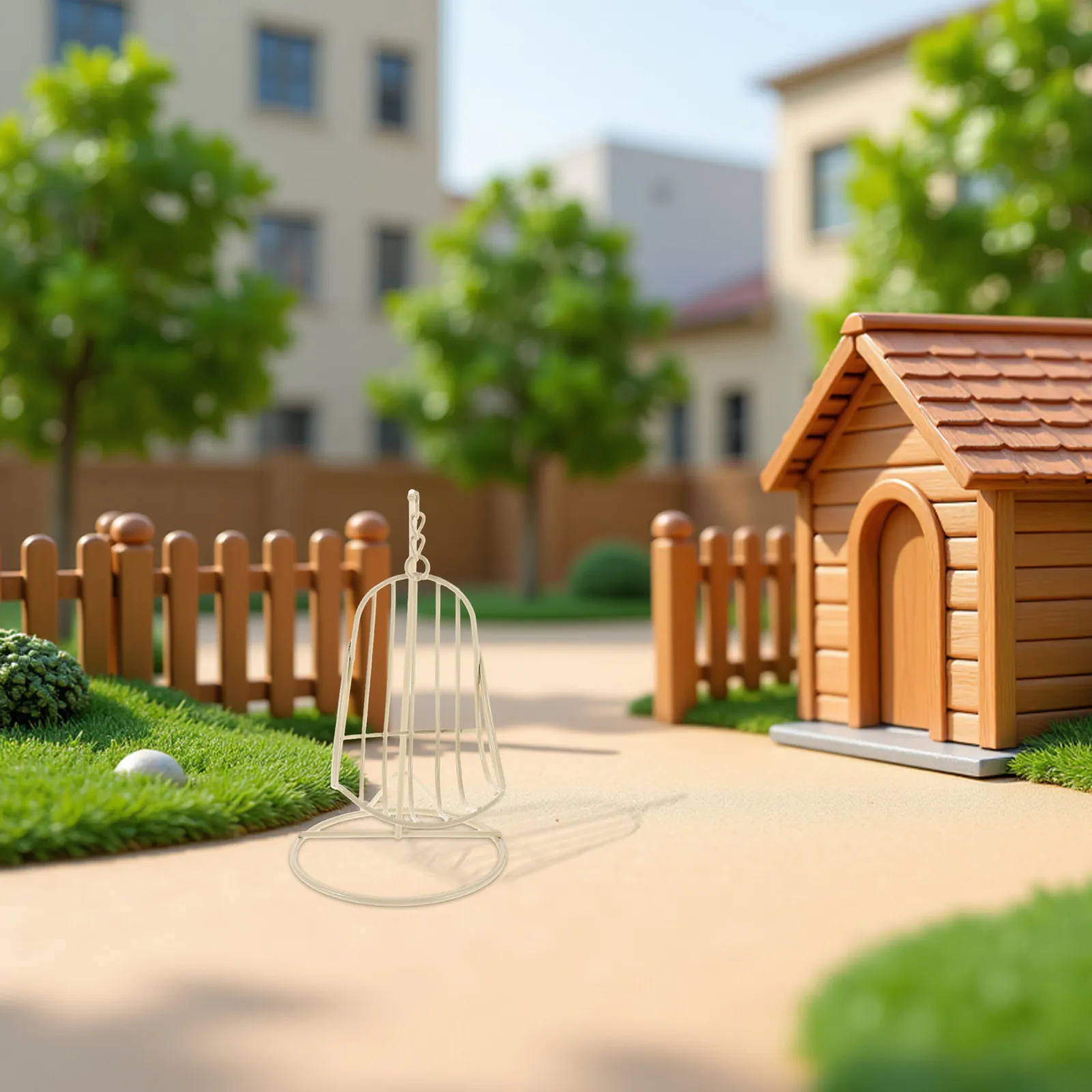 

2Pcs Miniature Metal Swing Chair Sturdy Elegant Tiny Hanging Basket for Dollhouse Interior Decoration Fairy Garden Desktop Mini