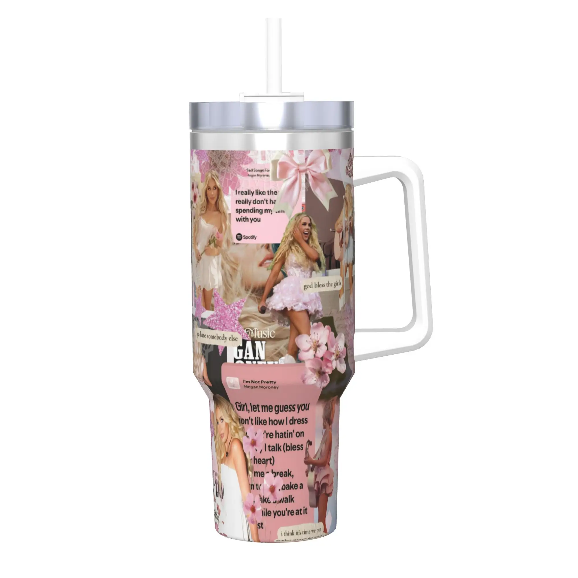 Megan Moroney Singer  Tumbler With Straw  Stainless Steel Tumblers Mug Double Wall Vacuum Insulated for Cold Or Hot 40oz