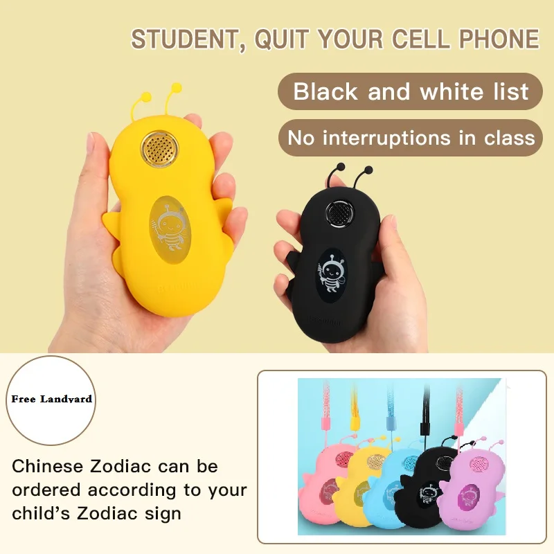 GSM 2G Cute Bee Shape Childrend Mobile Small Size Blacklist Dual Sim Cards Low Radiation Palm Phone For Kids Unlockded