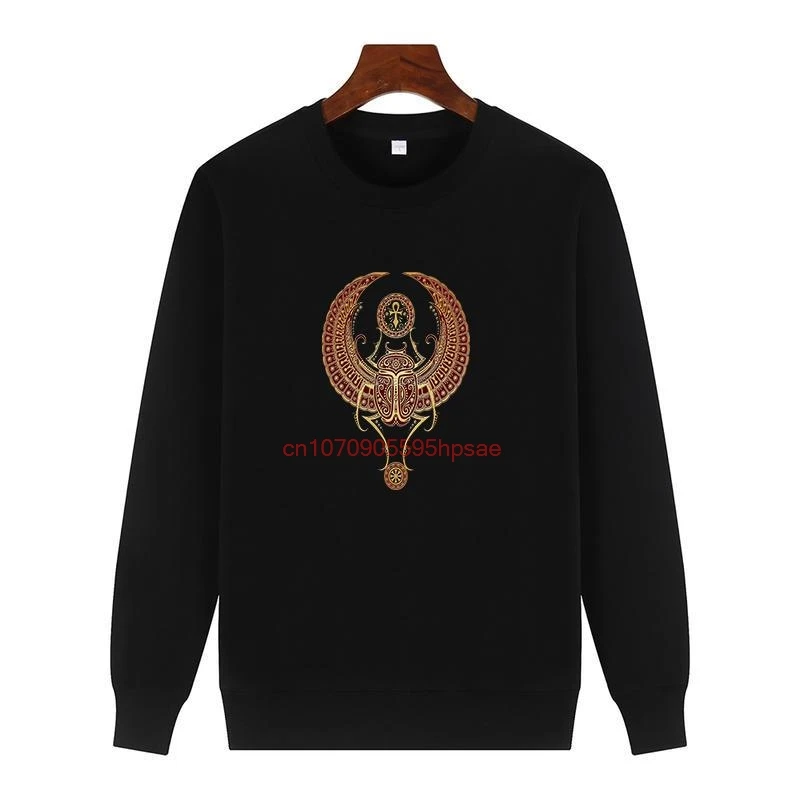 

Red Winged Egyptian Scarab With Ankh Unisex Graphic Sweatshirts Fashion Round Neck And Velvet Hoodie For All Ages Men's Clothing