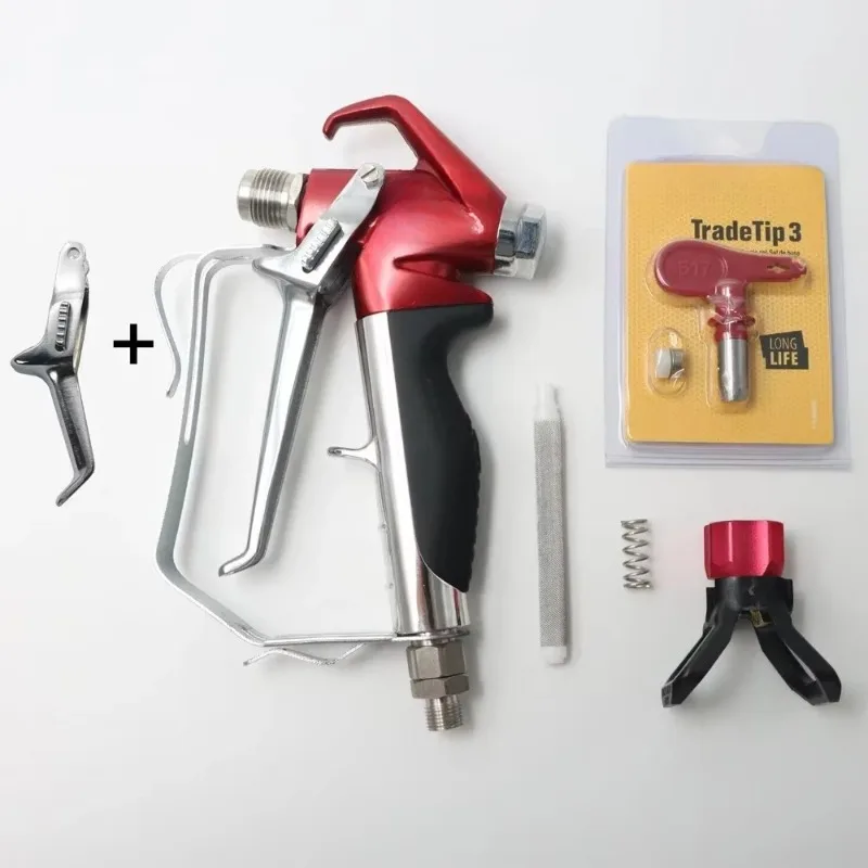 RX-Pro Red Series High Pressure Airless Spray Gun 0538020, Tpaitlss Gun with 517 Tip and Guard