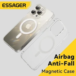 Essager Magnetic Case for iPhone 15 14 Pro Max Support Wireless Charging Case for iPhone 13 12 11Pro Clear Protective Cover Case