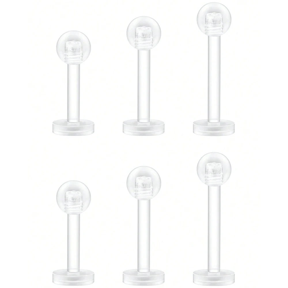 Clear Piercing Retainer, Hypoallergenic Bioflex Plastic