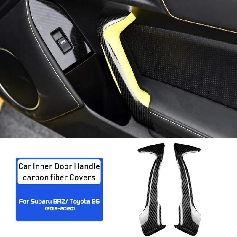 

Real Hard Carbon Fiber for Subaru BRZ Toyota 86 2013 2014 2015 2016 2017 2018 2019 2020 Interior Trim Door Handle Panel Sticker