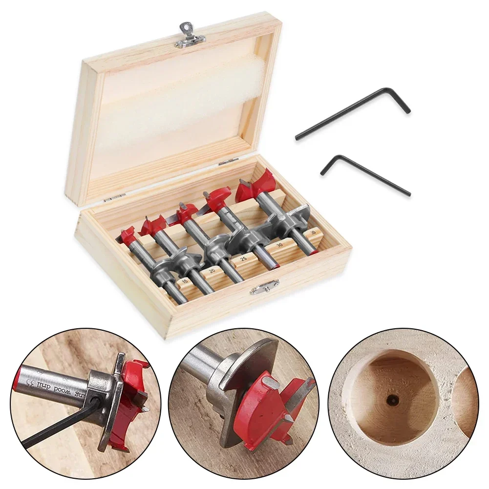 Woodworking Positioning Hole Saw Kit Adjustable 15-35mm Hinge Hole Opener Woodworking Carbide Expanding Drill Bits Set