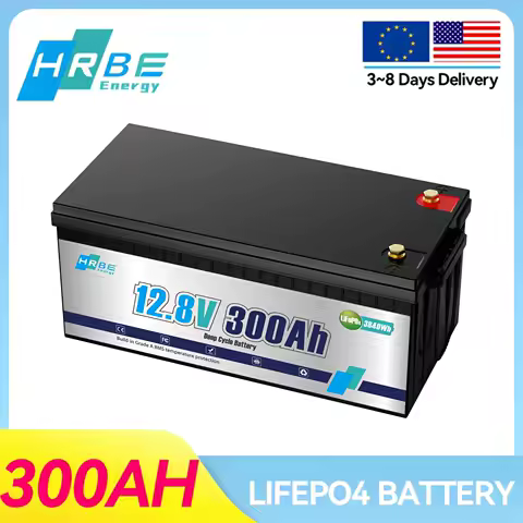 HRBEEnergy 12V 300Ah LiFePO4 Lithium Battery Li-Ion Battery 3840WH Supports Series/parallel connection,for Solar,Off-grid Use