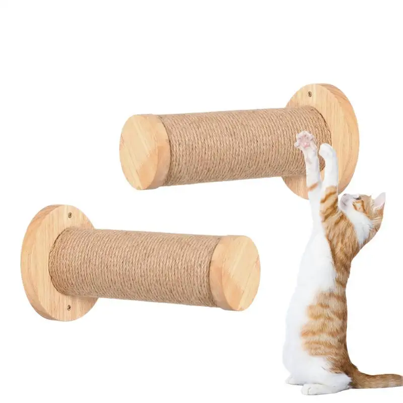 

Cat Climbing Wall 2X Wooden Stable And Safe Scratching Post Ladder Indoor Kitten Wall Shelf Wall-Mounted Pet Supplies Furniture