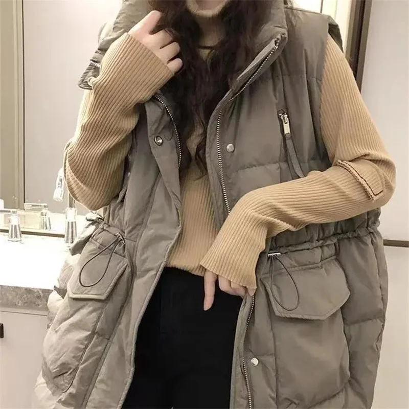 

2026 New Down Cotton Vest for Women Autumn Winter Lightweight Vest Casual Loose Jackets Coats Women Fashion Sleeveless Parkas