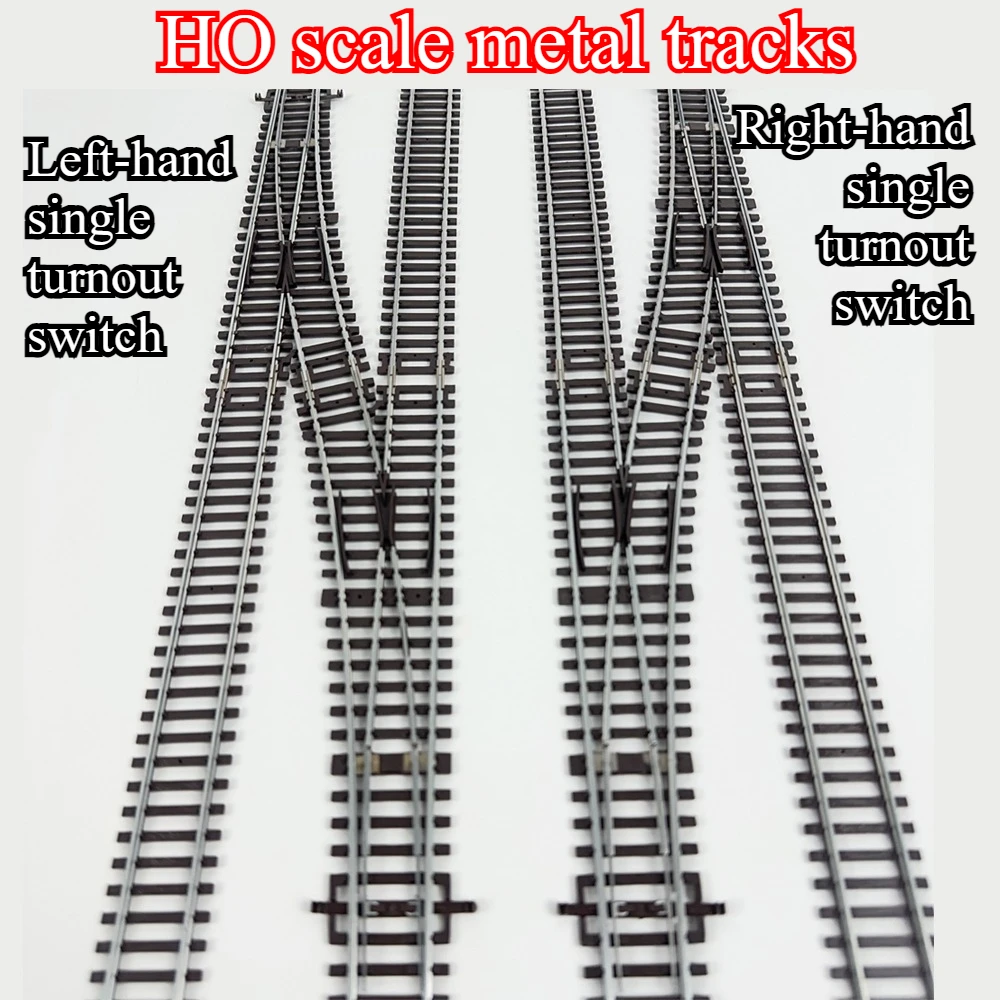 

HO 1/87 Model Train Metal Material Left and Right Opening Track Switch Train Tracks Train Accessories Diorama Scene Decoration
