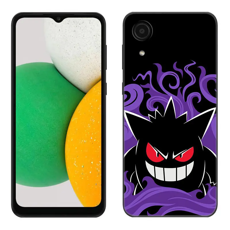 Dark P-Pokemon G-Gengar Phone Case For Samsung Galaxy A01 A03 Core A04 E A02 A05 A10 A20 A21 A30 A50 S A6 A8 Plus A7 Black Cover