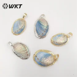 WT-JP317  WKT 2022 Fashion Sale Natural Abalone Shell Gold And Silver Pendant Party Gift New Trend Accessory Jewelry INS