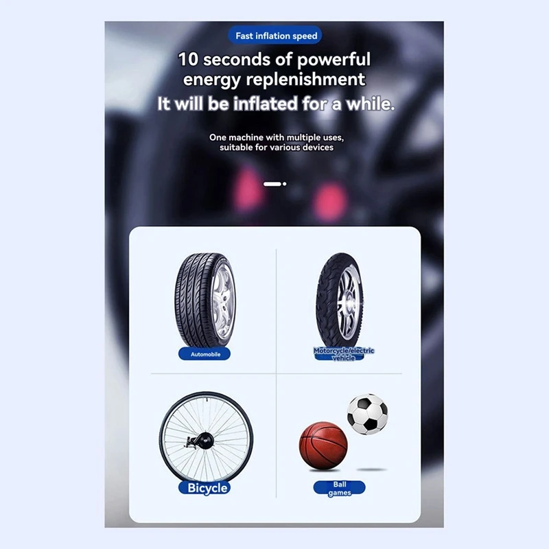 Car Air Pump 150PSI Cordless Air Compressor Portable Electric Tire Inflator with LED Light Function for Car-ANKL