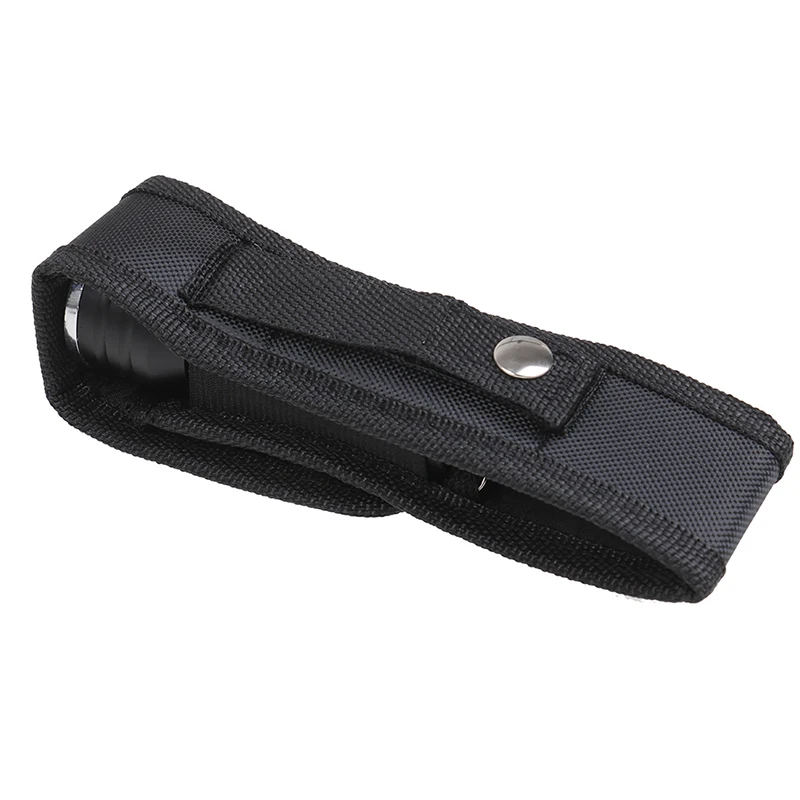 Black Single Flashlight Pouch Nylon Belt Pouch Case Bag Flip Flashlight Cover Portable Strong Light Flashlight Cloth Cover
