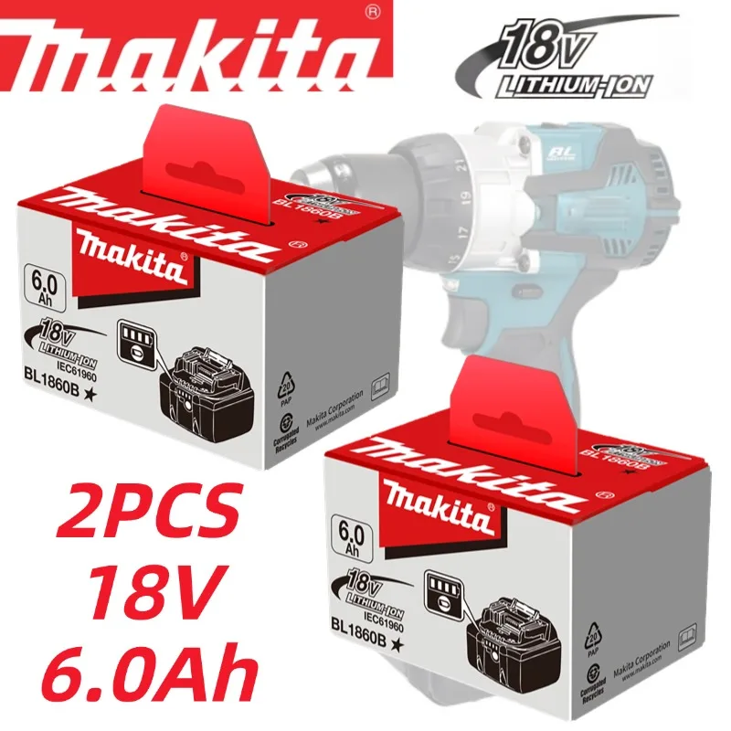

Makita Original 18V 6.0Ah Li-ion Battery Rechargeable for BL1860 BL1850 BL1830B BL1815 - High Capacity Power Tool Battery