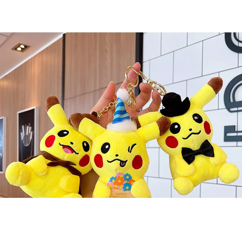 

New model Pikachu Plush keychain Kawaii Toys Anime Soft Dolls Doll Birthday Christmas Gift