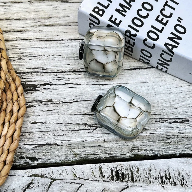 Funda para auriculares Apple con textura de tono tierra personalizada, Compatible con Appleairpods2/funda protectora minimalista PRO3/PRO