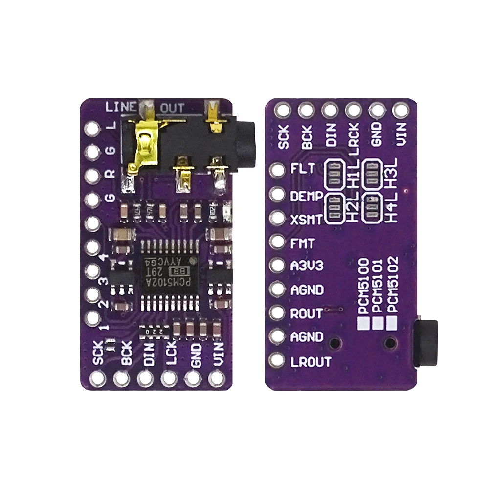 Interface I2S PCM5102A DAC Decoder GY-PCM5102 I2S Player Module For Raspberry Pi pHAT Format Board Digital PCM5102 Audio Board