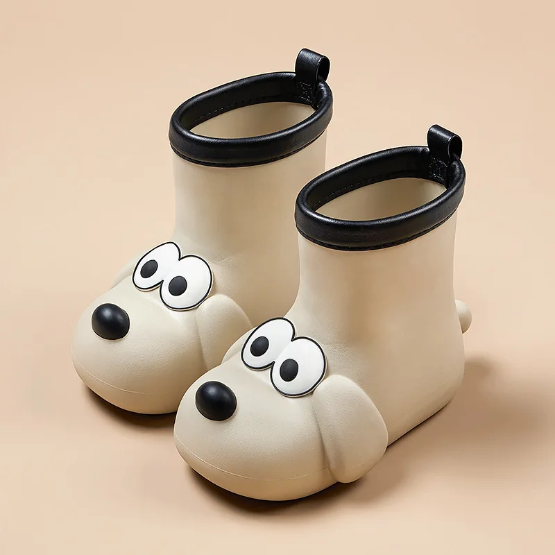 Cute Cartoon Dog Children Boy Girl Rain Water Shoes Boot Covers Protect Portable Antiskid Waterproof Boots for Baby Kids