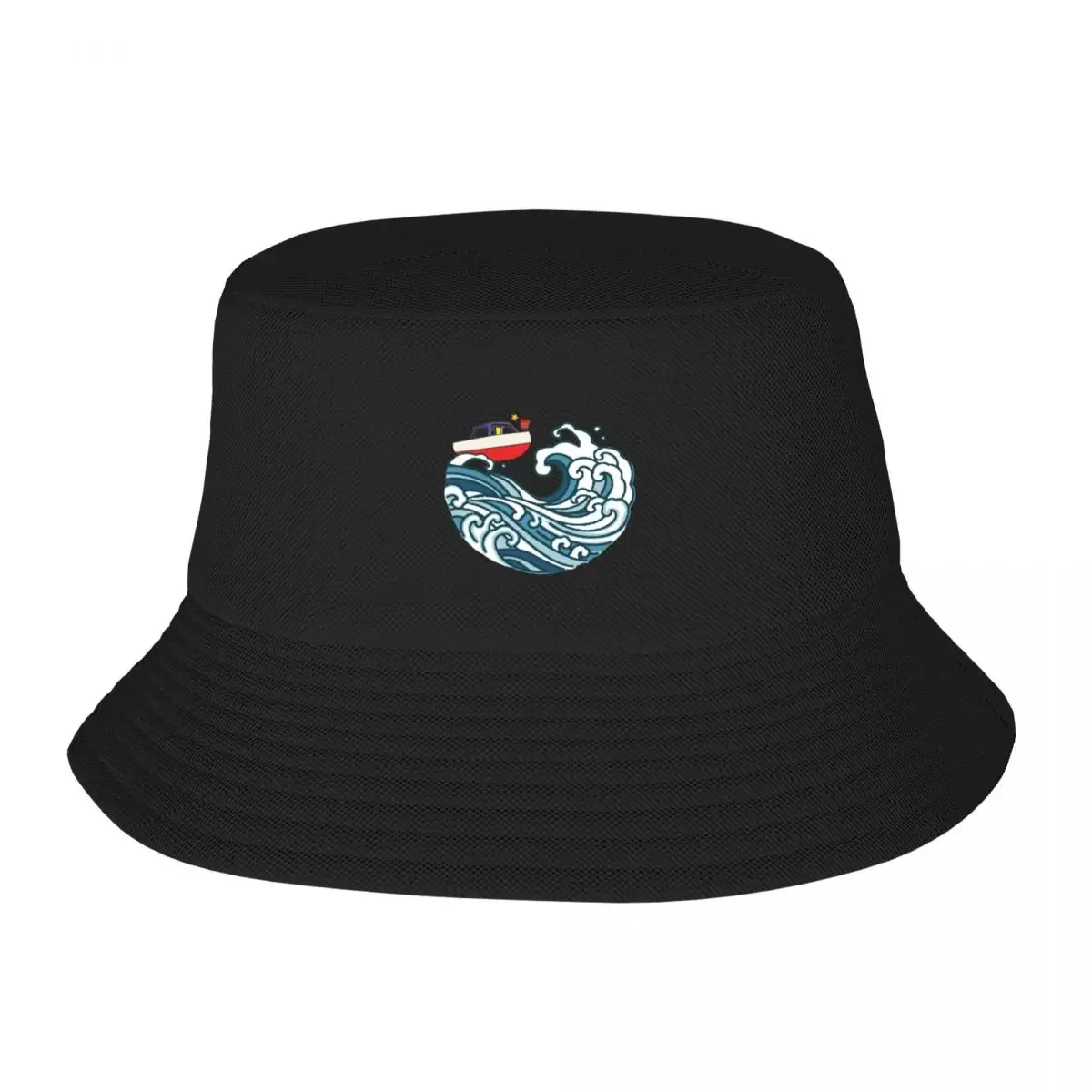 boat on big wave Classic Bucket Hat Wild Ball Hat fashionable For Women 2024 Men's