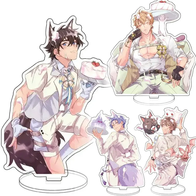 Cartoon Anime Nu Carnival Cosplay Acrylic Keychains Stand Nu: Carnival Eiden Aster Blade Quincy Dante Action Model Cake Topper