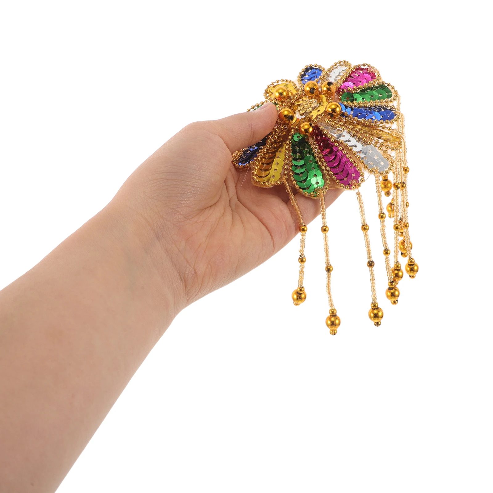 

2pcs Fringe Shoulder Epaulette Flower Sequin Tassel Pads For Costumes Stage Performance Cosplay Clothing Accessories Handicraft