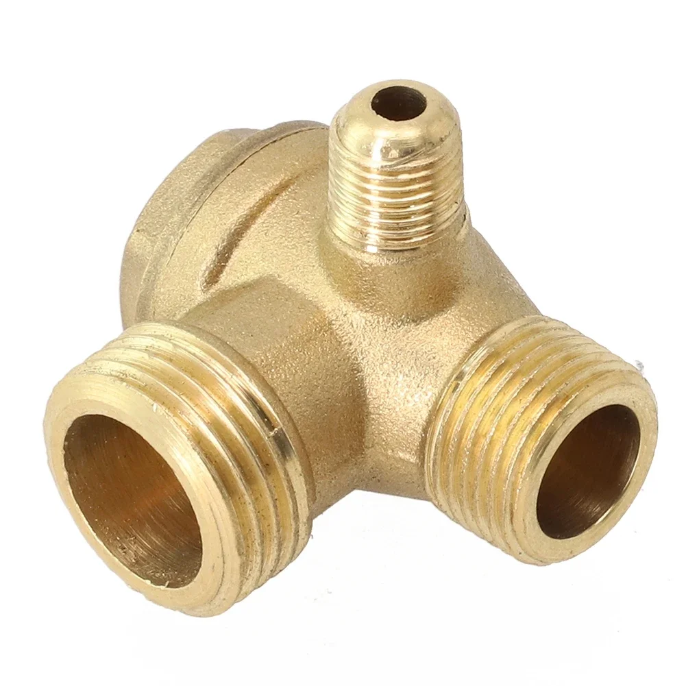 Widely Applicable Affordable Check Valve Air Compressor 20*16*10mm (G1/2xG3/8x G1/8) Brass Compressive Strength