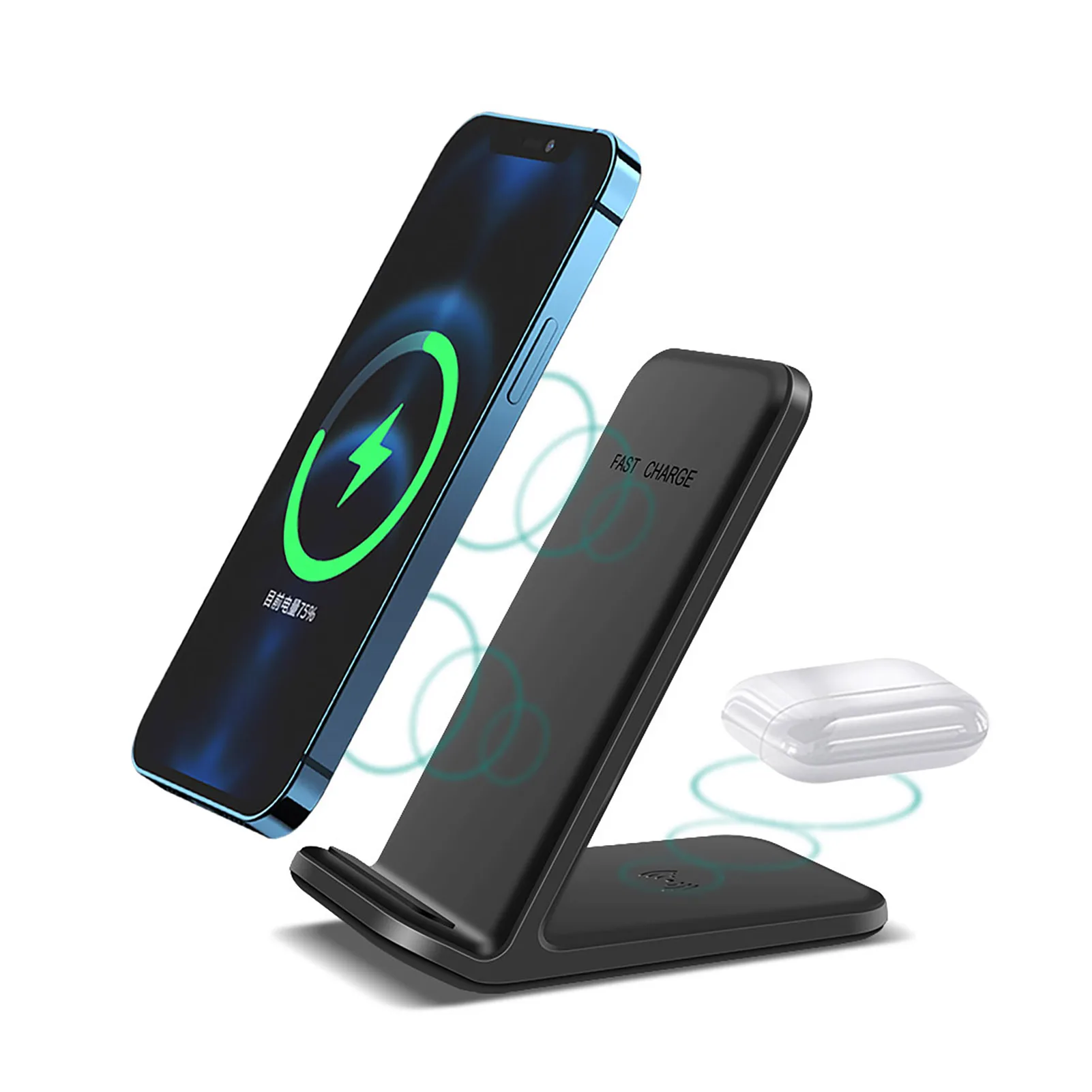 20W Dual Fast Wireless Charger for iPhone 15 14 13 12 11 8 XS XR Airpods Pro 2 in 1 Charging Stand For Samsung S24 S23 S22 S21 