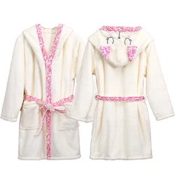 Four Seasons Sleepwear Bathrobe For Children Pajama Robe Boy And Girl Winter Hood For Kids Bath Family Matching Homewear 4-12Y