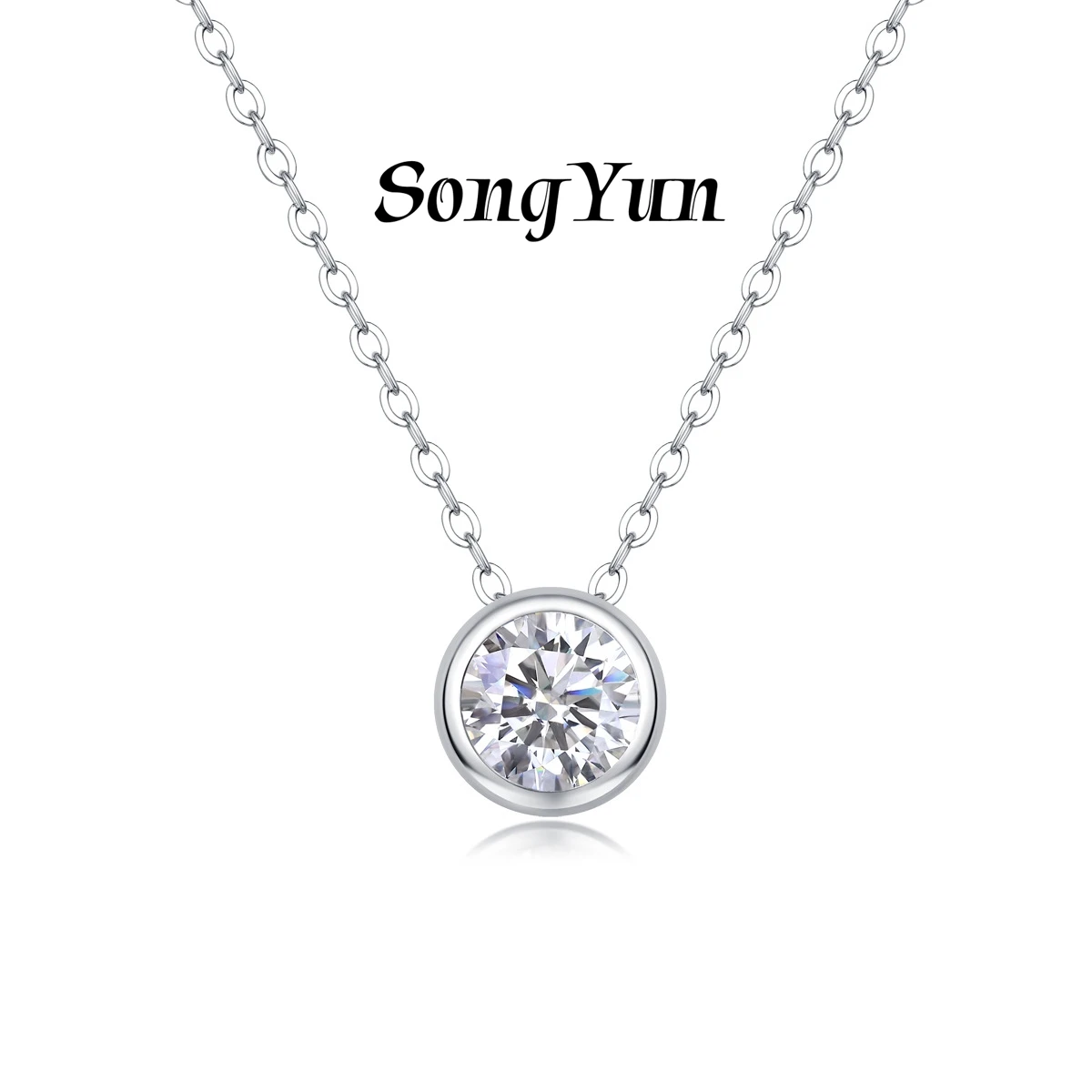 

SONGYUN Brand Jewelry 925 Sterling Silver Necklace Moissanite Diamond Choker Office for Ladies 18K Gold Plated SYT Patent Pendan