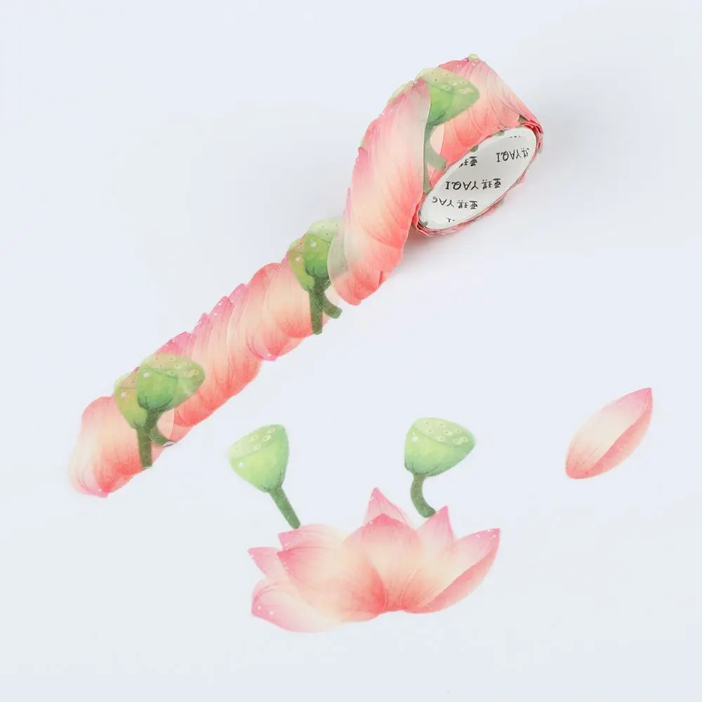 200PCS Adhesive Sticker Stylish Sticky Paper Scrapbooking Masking Tape Flower Petals Tape