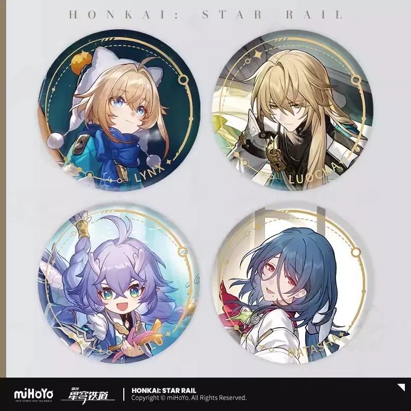 miHoYo Official Honkai Star Rail Standing Series Tinplate Badge Abundant Life BaiLu LuoCha NaTaSha LYNX Cosplay Secondary Gift