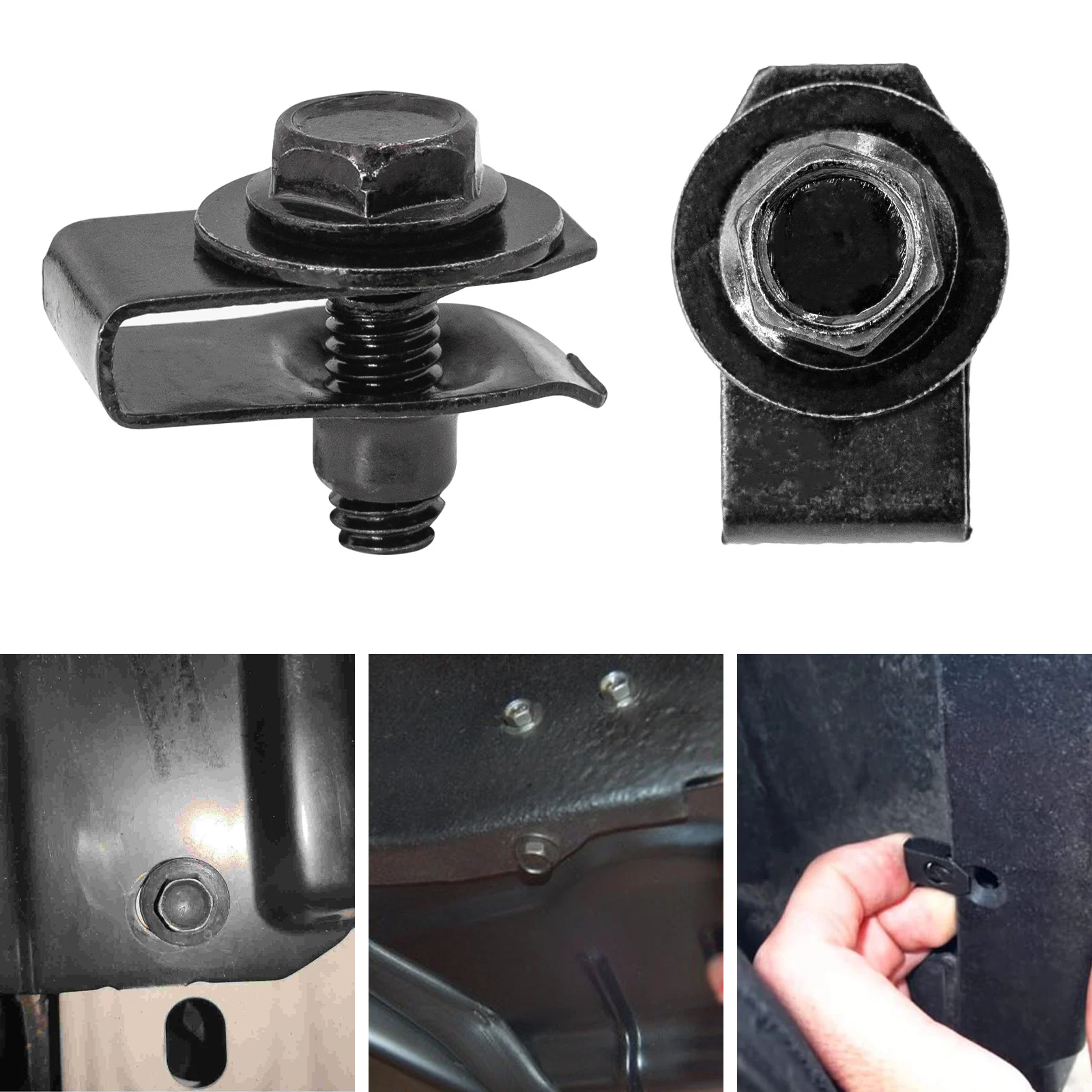 6MM Auto U-Clip Self-Tapping M6 Engine Hood Chassis Cover Protective Body Bumper Fender Lining Fastening Metal Screws