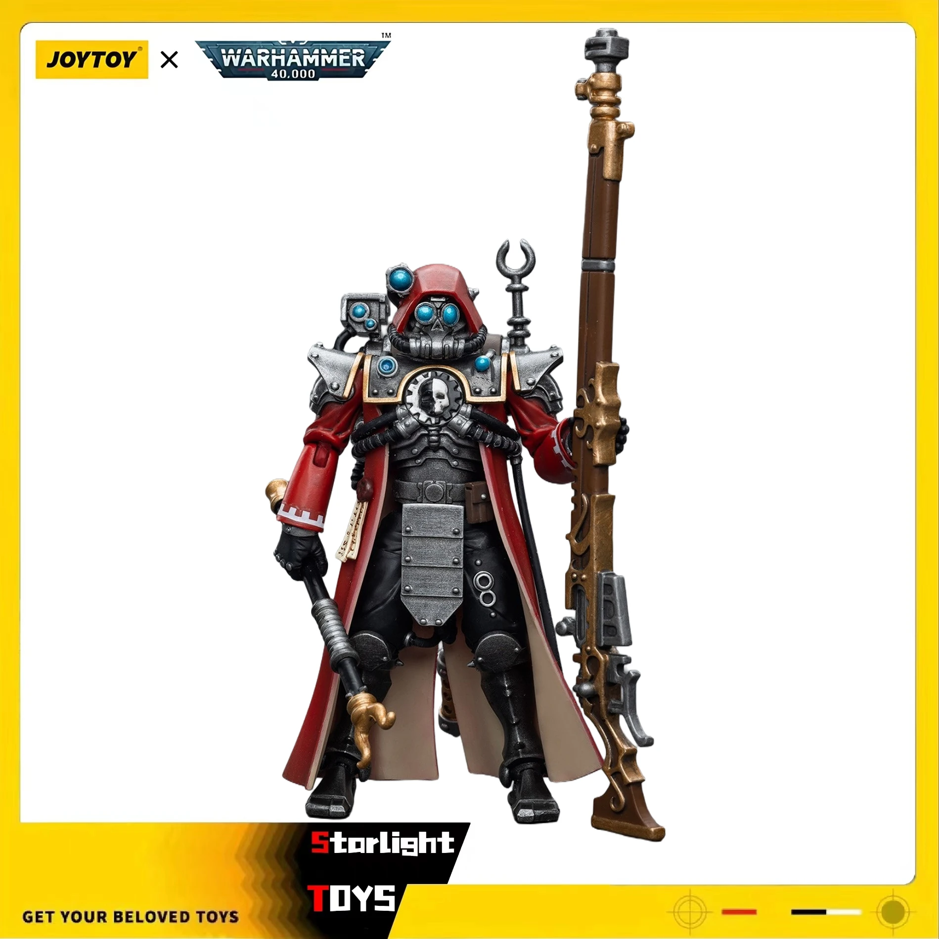 

JOYTOY 1/18 Action Figure Warhammer 40K Adeptus Mechanicus Skitarii Ranger with Transuranic Arquebus Model Toy Gifts