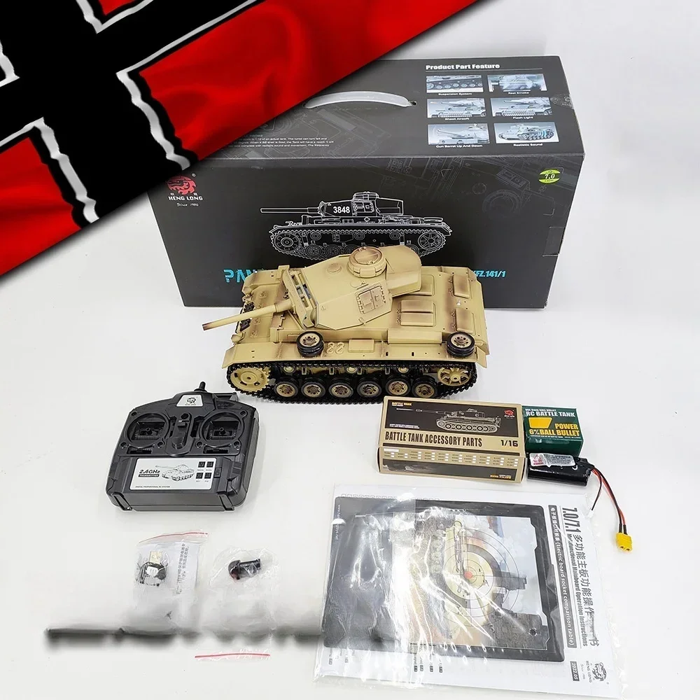 Nuovo Henglong 3848 Infrared Battle Full Scale simulazione Tank Shot German No. 3 L Tank telecomando giocattolo regalo per bambini