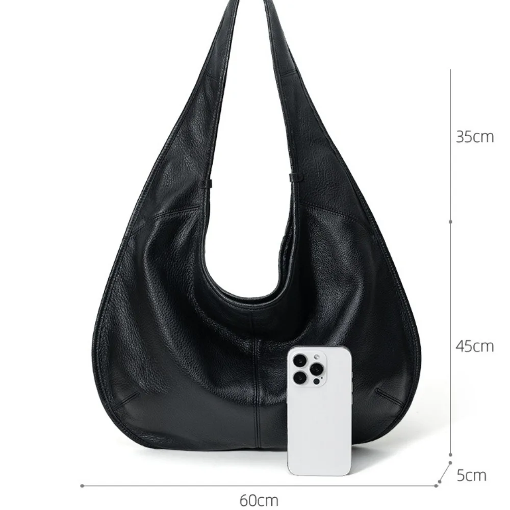 Motingsome 60 سنتيمتر حقيبة كبيرة الحجم جلد طبيعي لينة حقيبة يد امرأة حقيبة كتف جلد البقر الطبيعي السرج حقائب واسعة حقائب اليد 2026 جديد