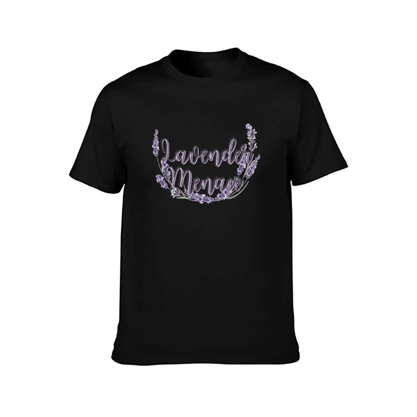 Lavender Menace Lesbian Flower Line Art T-Shirt Big Size Simple T-Shirt
